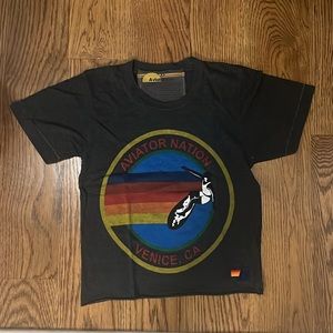 Aviator Nation Signature Boyfriend Tee- Charcoal size: xs